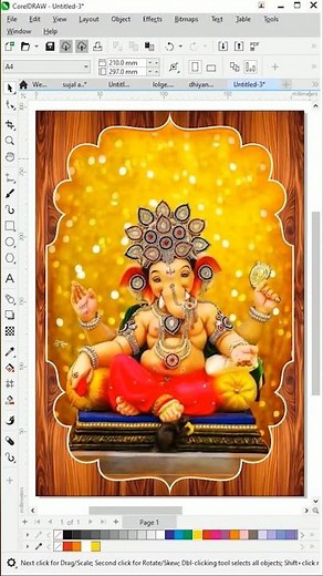 Easy Making Photo Fream Design | Making God Tempal Design | Mahirap Desing in Coreldraw #shorts