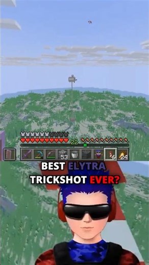 INSANE ELYTRA TRICKSHOT IN MINECRAFT #shorts #minecraft