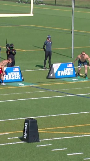 Sprint. Sled. Sprint. Mat Fraser vs. Sam Kwant in an exciting foot race at the 2020 CrossFit Games. #CrossFit #CrossFitGames #Fitness #Sports | The CrossFit Games