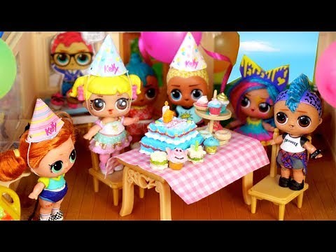 LOL Surprise Birthday Party for Baby Goldie Doll - Barbie Lol Family