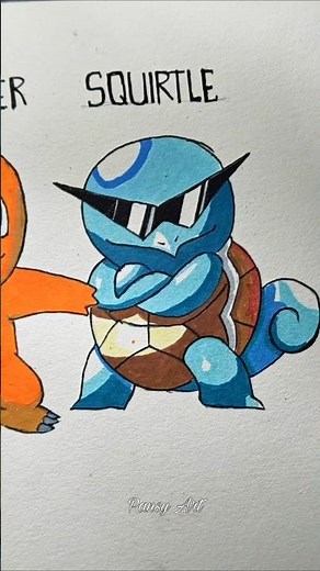 Pikachu Charmander and Squirtle drawing #drawing #art #pikachu
