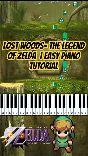 Zelda-Lost Woods| Piano Tutorial #nintendo #nostalgia #zelda #fyp #nintendo3ds #zelda #ocarinaoftime