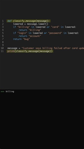 Build a Python Support Triage Tool with AI #shorts