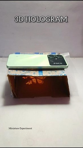 DIY 3D Hologram Project Using Cardboard and Transparent Glass #scienceexperiment
