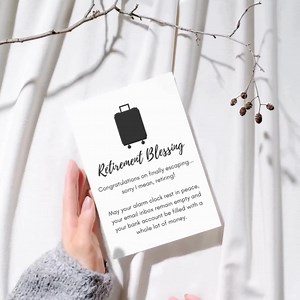 Funny Retirement Blessing Card PRINTABLE DIGITAL DOWNLOAD Thank You Appreciation Humor Retiring Gift for Retired Staff Coworker Boss Friend - Etsy