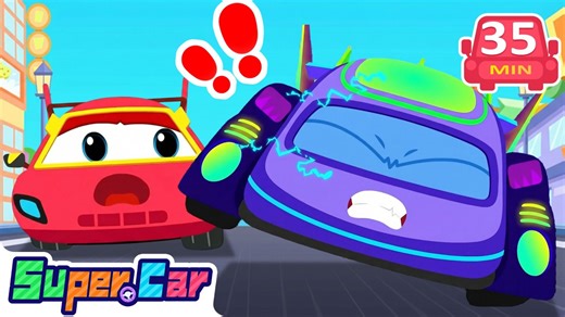 Danger! The Race Car Is Losing Control!|Rescue Cartoons Supercar 超級汽車-卡通動畫