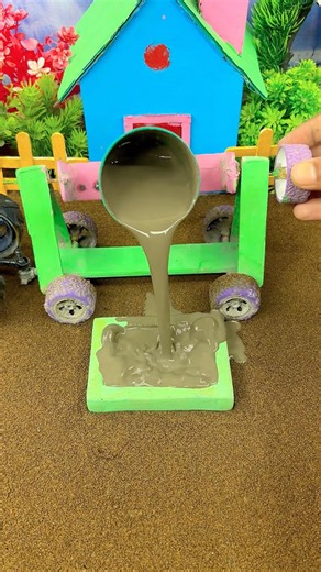 😱 Mini Tractor Making Strong Cement Pillar | Amazing Construction Machine #shorts #youtubeshorts