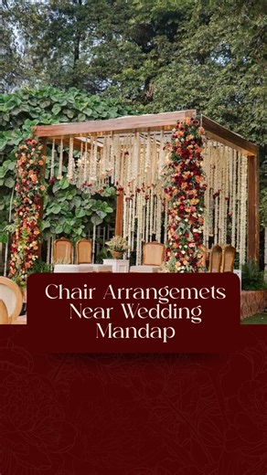 The Wedfluencers | Wedding Ideas & Tips on Instagram: "Thoughtful chair arrangements near the wedding mandap can elevate the entire ceremony space, making it feel intimate, elegant, and beautifully balanced. 🤍✨ From floral-accented aisle seating and curved layouts to minimal wooden chairs, cushioned seating, and family-focused front rows, these mandap seating ideas ensure comfort without stealing attention from the sacred vows. Designed to frame the mandap gracefully, these arrangements photogr