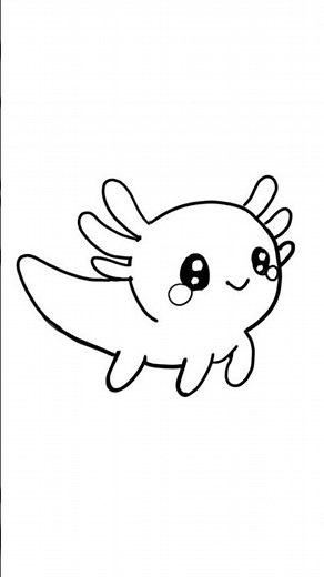 How to draw a CUTE Axolotl! 🦎✨ #shorts #art