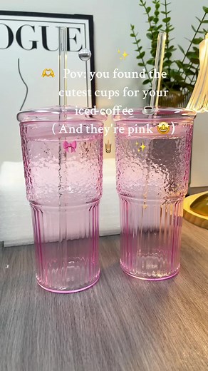 Just a girl who loves coffee ☕🤩🎀 #flashsale #limitedtimeoffer #glasscups #coffee #aesthetic #girly #tiktokshop #cutefinds #pinkcups #tiktokshopfinds #tiktokmademebuyit #glasscupswithstraw🥤