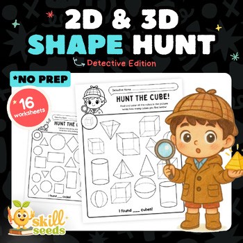 2D & 3D Shape Hunt | Detective Edition | Find, Count & Color Activity