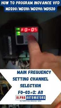 **how to program the INOVANCE VFD** series, including MD200, MD310, MD290, and MD520!