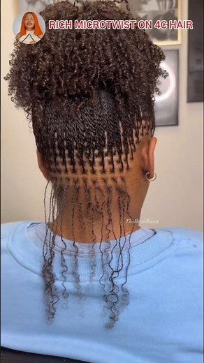 Cute micro twist braid hairstyle on a long 4c natural hair