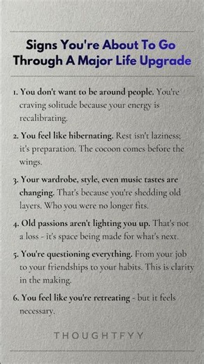 Signs You're About To Go Through A Major Life Upgrade #tricks #psychology #quotes #selfimprovement