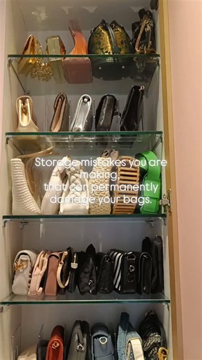 Your bags aren’t aging — they’re being damaged by the way you store them. - Trapped humidity - Losing shape - Dust, bacteria & bad smells - Cracks, sagging & wear over time HERE'S HOW TO TAKE CARE OF THEM THE RIGHT WAY 👇 👜 Care • Add silica gel to rarely used bags • Store bags vertically, not stacked • Always use bag fillers to hold shape • Zip/close bags to avoid dust & moisture 🧺 Storage • Keep frequently used bags at eye level • Occasional-use bags on top shelves • Bulky totes at the botto