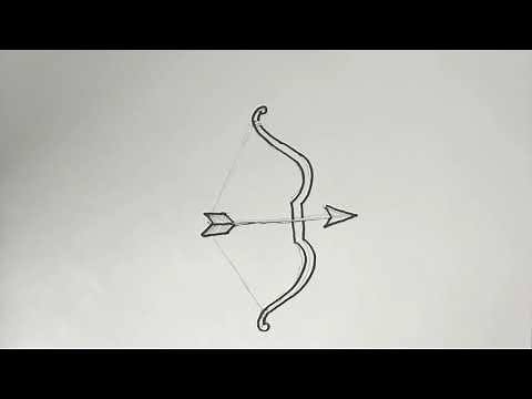How to draw Bow and arrow easy steps धनुष बाण शिव धनुष का चित्र