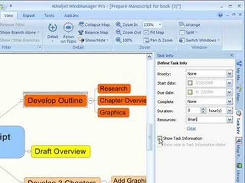 Adding Resources and Tasks to MindManager Maps