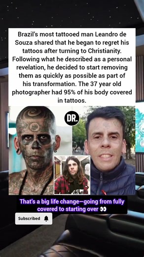 Brazil’s most tattooed man removed tattoos after faith change #shorts #tattoo #transformation #faith