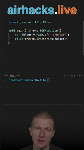 Create a File With Folder #java #shorts #coding #airhacks