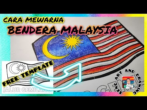 cara mewarna bendera malaysia - jalur gemilang