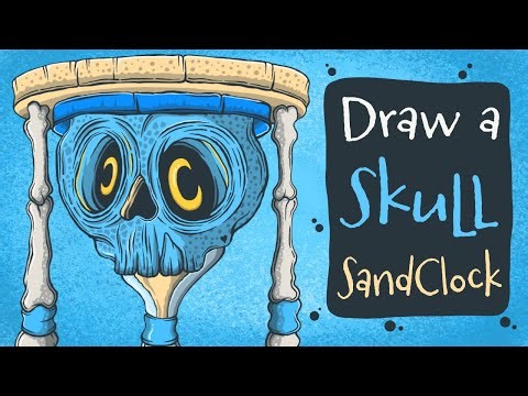 Drawing a Cool Skull Sand Clock in Procreate
