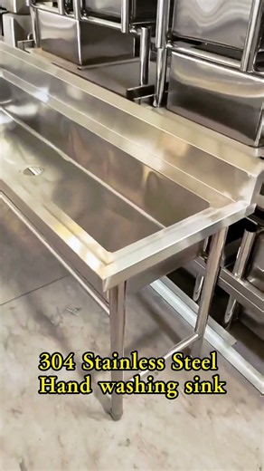 Premium 304 stainless steel commercial sink, sturdy integrated structure, rust and stain resistant,