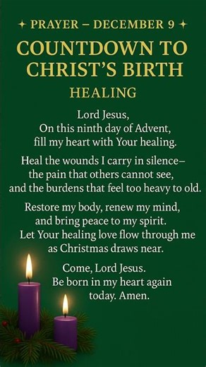 December 9 Prayer – Countdown to Christ’s Birth | Advent Day 9 — HEALING #shorts #prayer