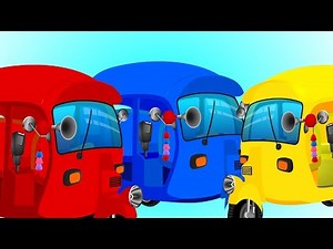 Learn Colors with Mega Auto Family | Rickshaws Finger Family Songs and More