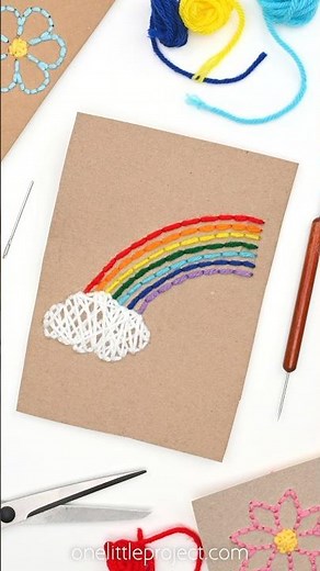 Spring Sewing Cards for Kids 🌈 🌼 ☁️