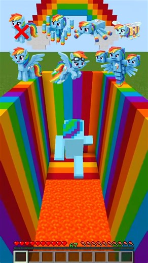 Rainbow DASH 🌈 vs Lava Challenge 🤬😭 #minecraft #mylittlepony
