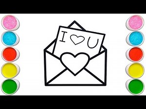 How to Draw a Cute Love Letter in a Cute Envelope | Easy & Simple Drawing Tutorial