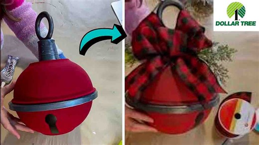 DIY Dollar Tree Large Christmas Bell Tutorial