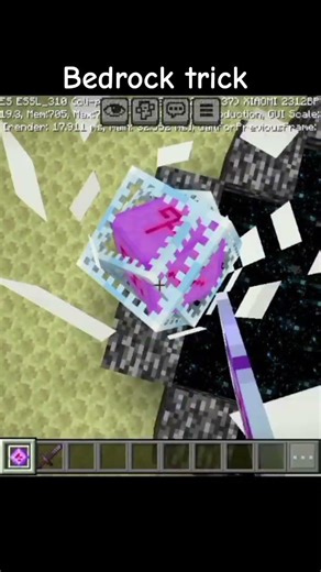bedrock minecraft trick #shorts #minecraft