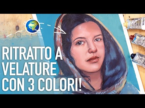 GIRO IL MONDO CON 3 COLORI! 🌎 Come dipingere un ritratto realistico con pittura a olio a velature