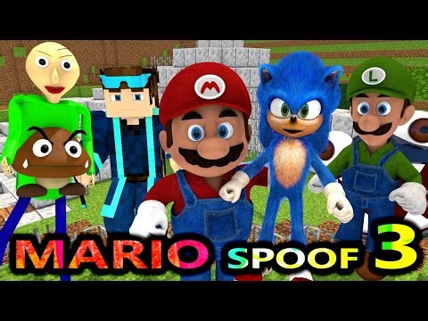 SUPER MARIO SPOOF 3 (official) Ft. Sonic, Baldi, Luigi, Steve - Minecraft Animation