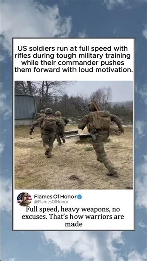 Commander Motivates Troops During Tough Run #militarytraining #warrior