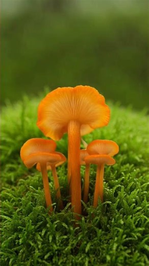 Tiny Orange Mushrooms Growing 🍄🌧️ | Macro Rain Time-Lapse