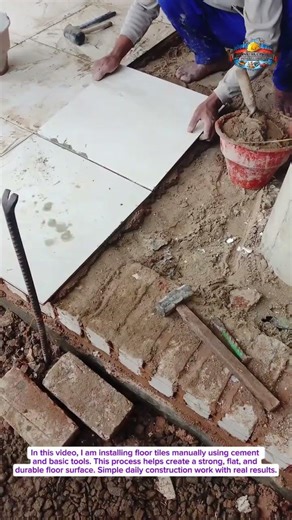 Satisfying Tile Installation Process | Perfect Floor Leveling by Hand