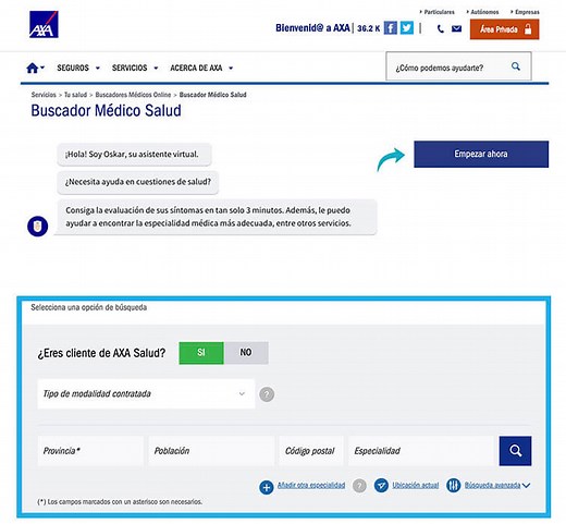 Consulta el Cuadro Médico AXA - Todas las Especialidades y Centro