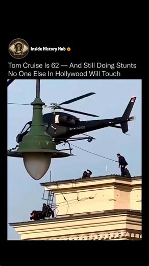 Inside History Hub on Instagram: "Tom Cruise has built a reputation that sets him apart in modern cinema. Rather than relying on stunt doubles, he consistently performs his own high-risk sequences, turning physical commitment into a defining part of his identity. From clinging to aircraft mid-flight to scaling towering structures, his work reflects a dedication to realism that few actors attempt. Even past sixty, he continues to train, prepare, and execute these stunts himself, reinforcing a sta