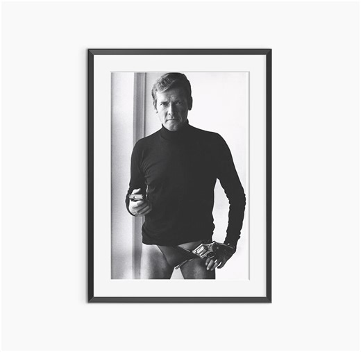 Roger Moore, Photography Prints, James Bond Poster, Vintage Wall Art, Black and White Prints, Museum Quality Wall Art - Etsy