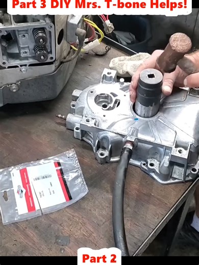 Briggs & Stratton Twin Cylinder Broken Cam Gear From Push Rod Part 3 DIY Mrs. T-bone Helps! (2)