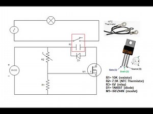 Heat Sensor Circuit using NTC (Thermistor) & mosfet