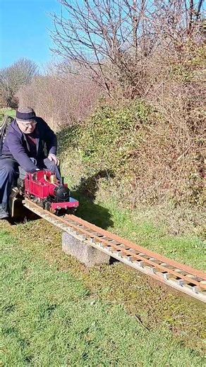 5 inch gauge Miniature Steam Locomotive passing at Pembrokeshire Model Engineers