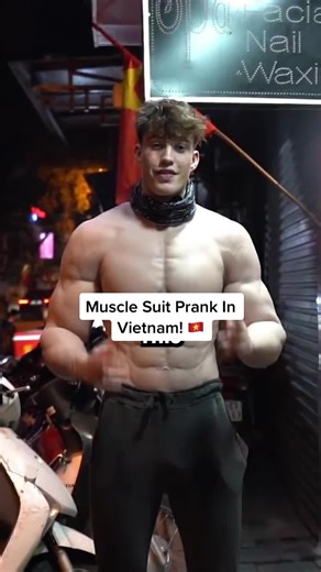 Muscle Suit Prank in Vietnam! Hilarious Bodybuilder Comedy