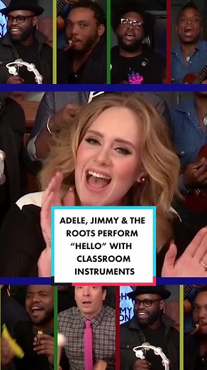 Adele & Jimmy Fallon Perform 'Hello' with Classroom Instruments