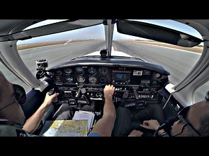 Piper PA28 Cherokee - Takeoff from Paphos Intl - Airliner Style! - GoPro Cockpit Views & ATC Audio