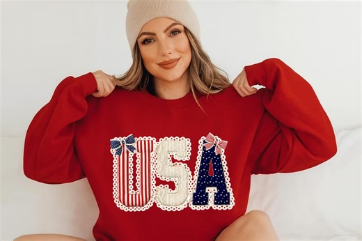 USA Patchwork Sweater,coquette Patriotic Bow Shirt,4th of July Lace Letters,fourth of July Shirt, USA Flag Tee - Etsy
