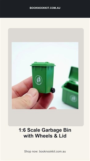 1:6 Scale Garbage Bin with Wheels & Lid | DIY Book Nook Kit #Shorts