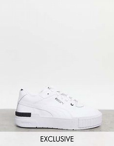 PUMA Cali Sport repeat cat sneakers in white and black- exclusive to ASOS | ASOS